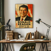 Ronald Reagan 40th President of the United States Layered paper Collage Poster