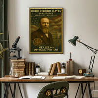 Rutherford B. Hayes Illustrated Historical Presidential Poster