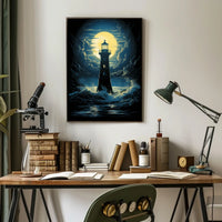 Lighthouse Resilience Surrealism Art Print: Abstract or Artistic Poster