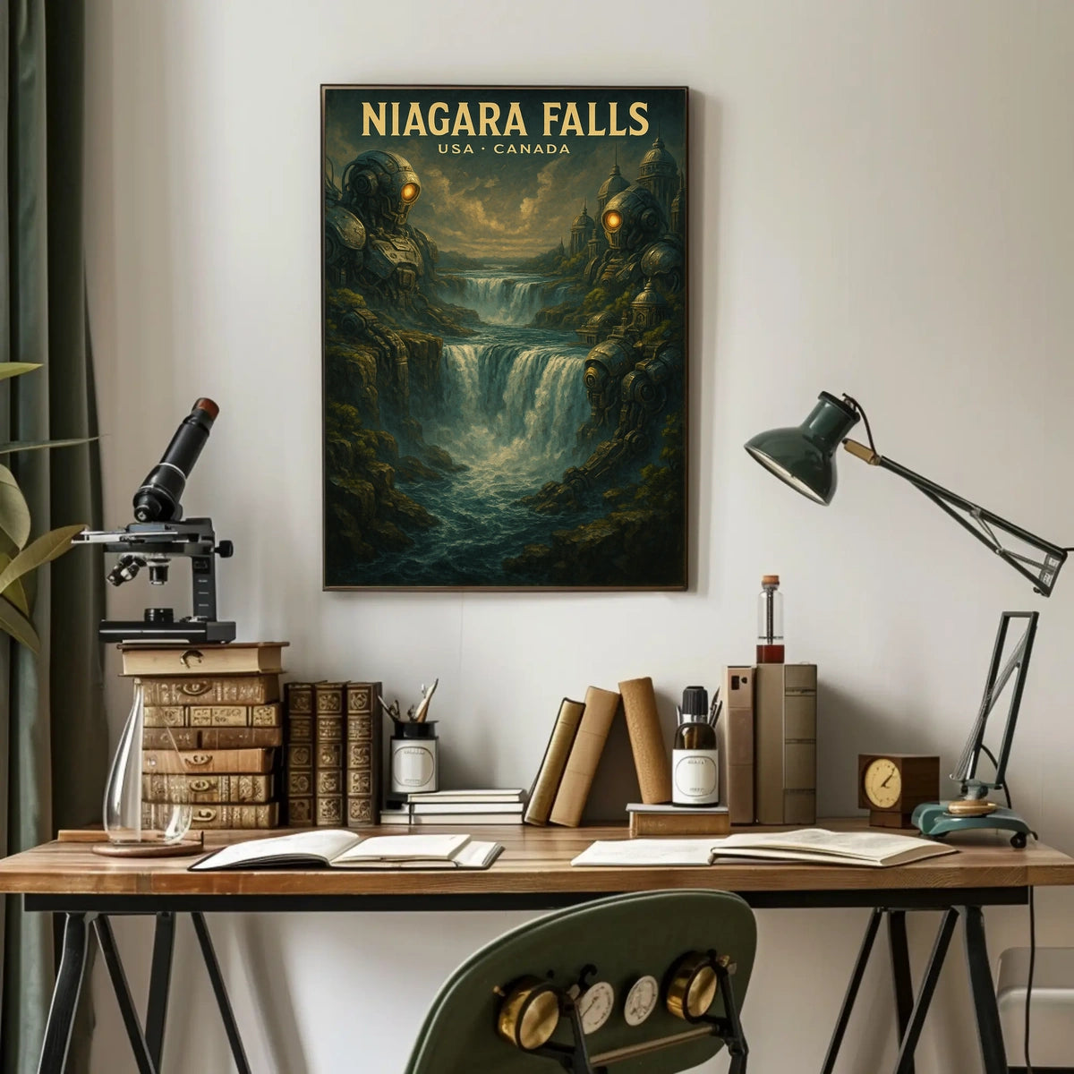 Niagara Falls Steampunk SciFi Collectors Poster