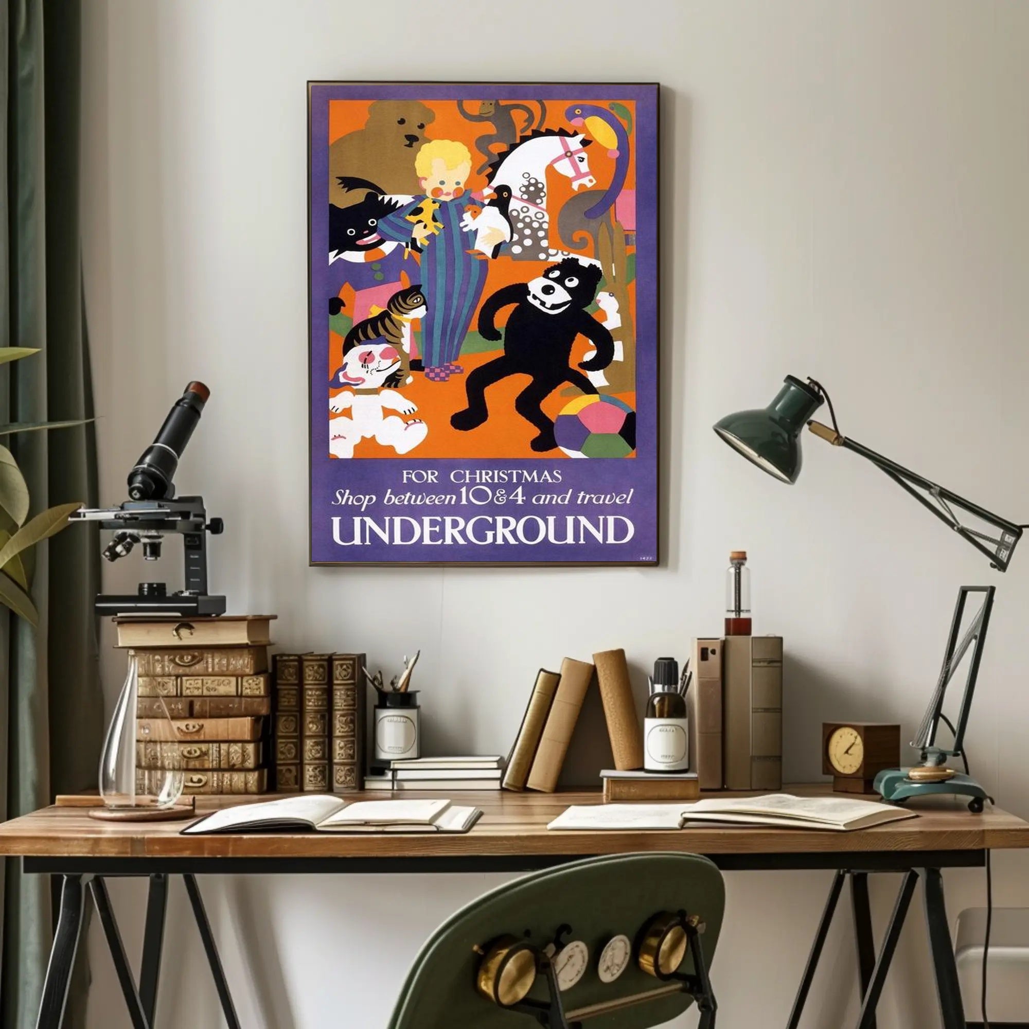 Festive Underground Shopping Poster PosterGoat