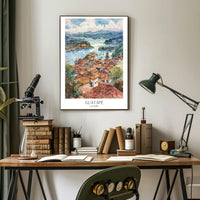 Guatapé Colombia Watercolor Scenic Travel Poster PosterGoat