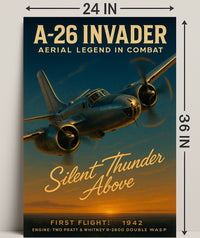 A-26 Invader Vintage Aviation WWII Poster