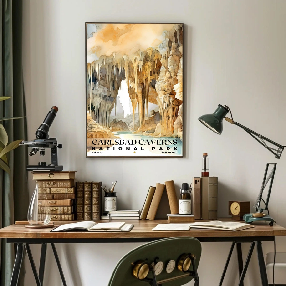 Carlsbad Caverns Watercolor Wall Art Poster