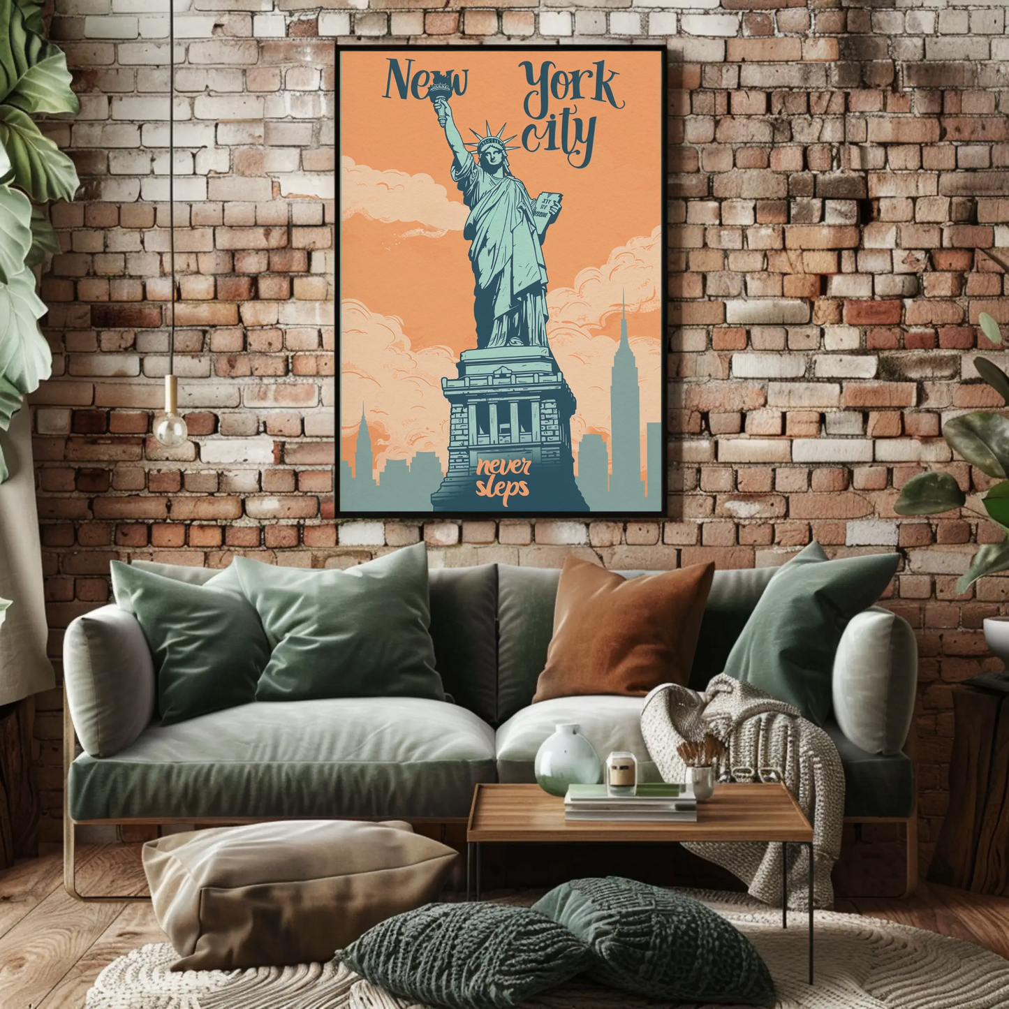New York City Statue of Liberty Vintage Poster