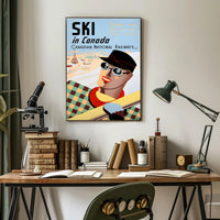 Vintage Canadian Skiing Travel Advertisement Poster PosterGoat