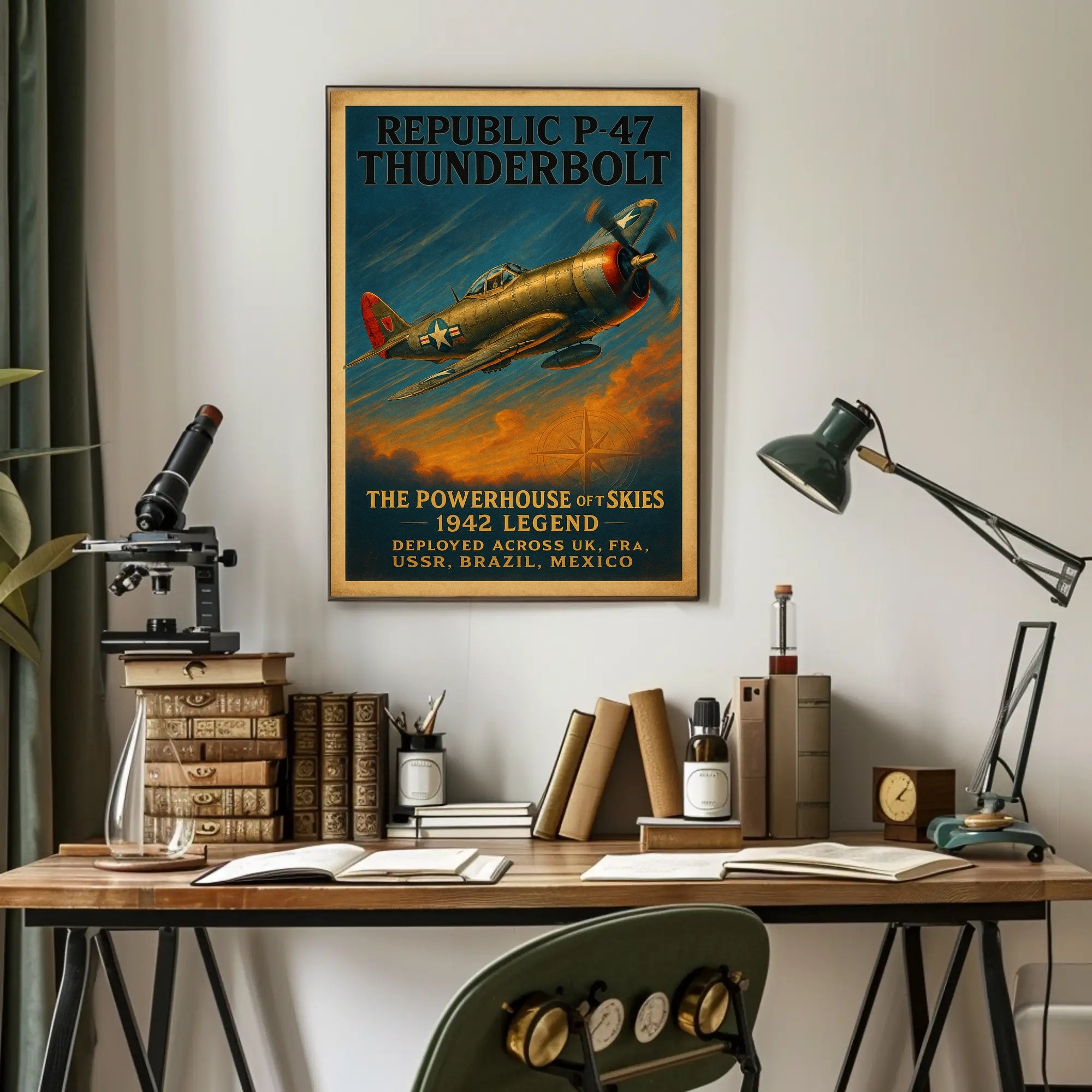 Republic P-47 Thunderbolt WWII Fighter Aircraft Poster