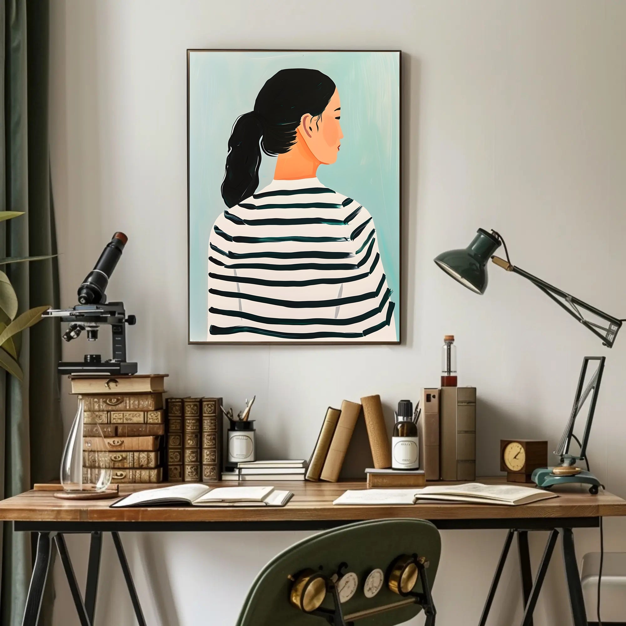 Striped Serenity Poster Modern Abstract Wall Art Print