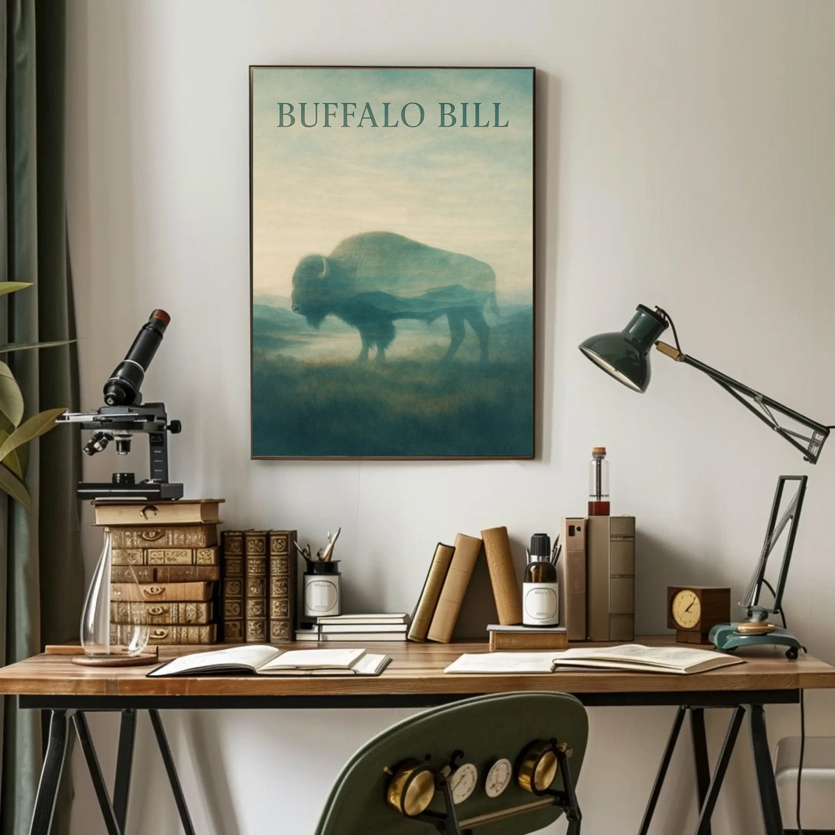 Buffalo Bill Bison Landscape Cultural or Heritage Poster