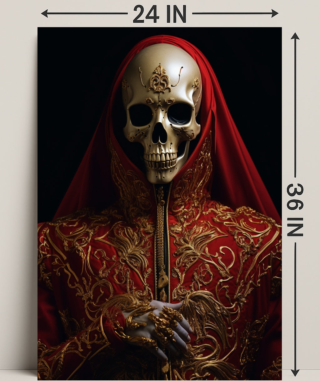 Regal Elegance In Red And Gold Poster PosterGoat