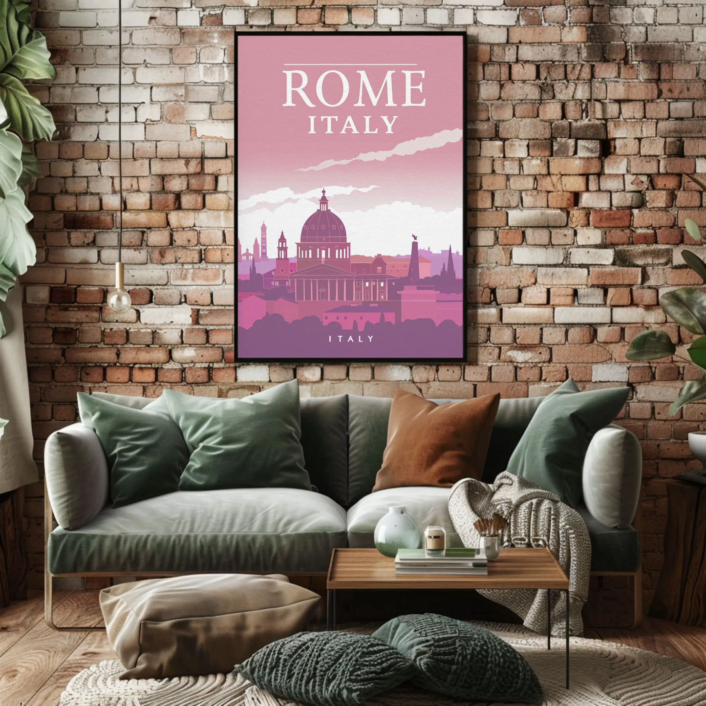 Rome: Cityscape in Pink Hues
