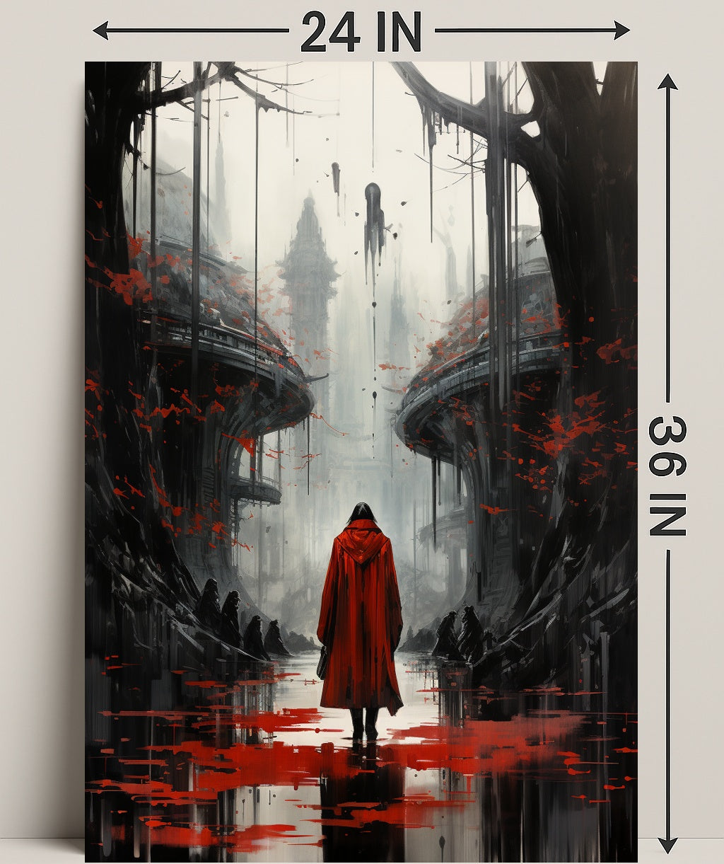 The Red Cloak In A Dystopian Realm Poster
