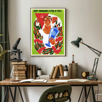 Soviet Sports Propaganda Poster with Patriotic Vintage Style