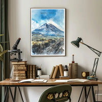 Mount Etna Illustration Poster PosterGoat