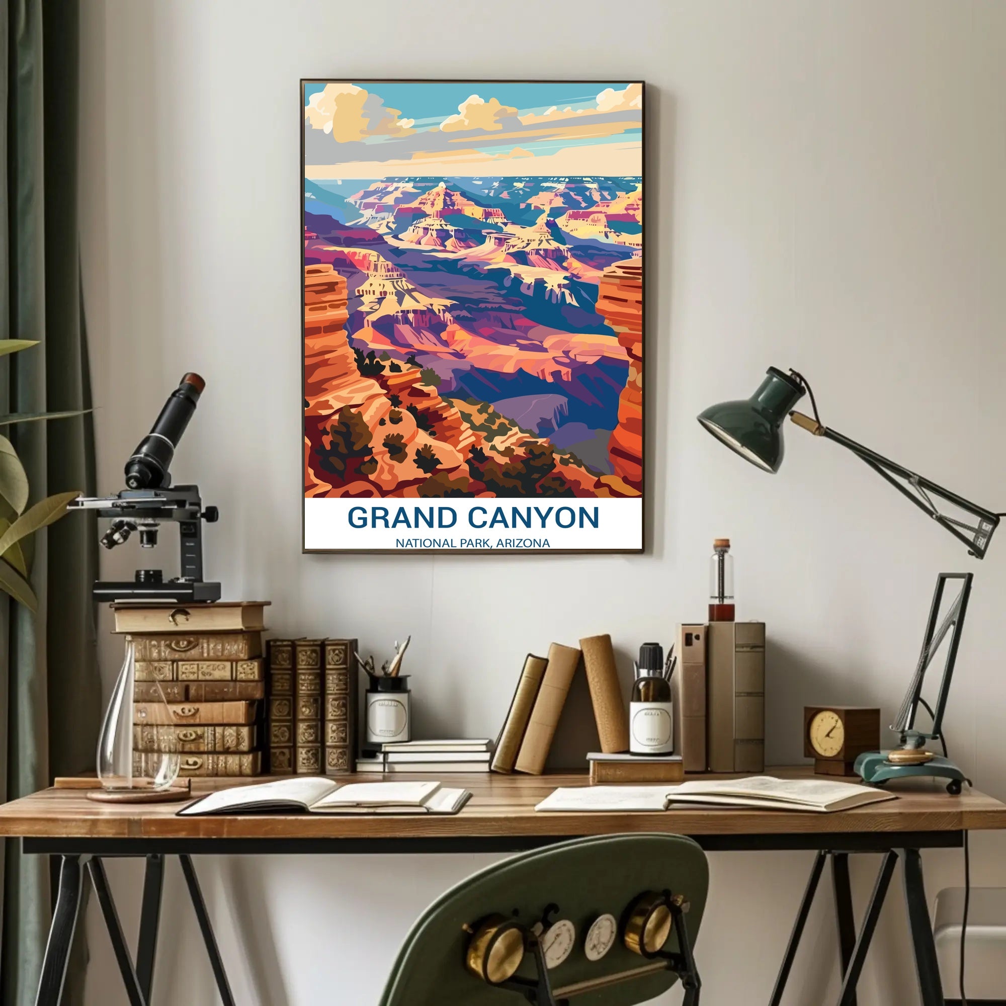 Grand Canyon Majesty in Vibrant Tones National Park Poster
