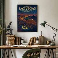 Las Vegas Poster For Home Decor Iconic Skyline Neon Lights