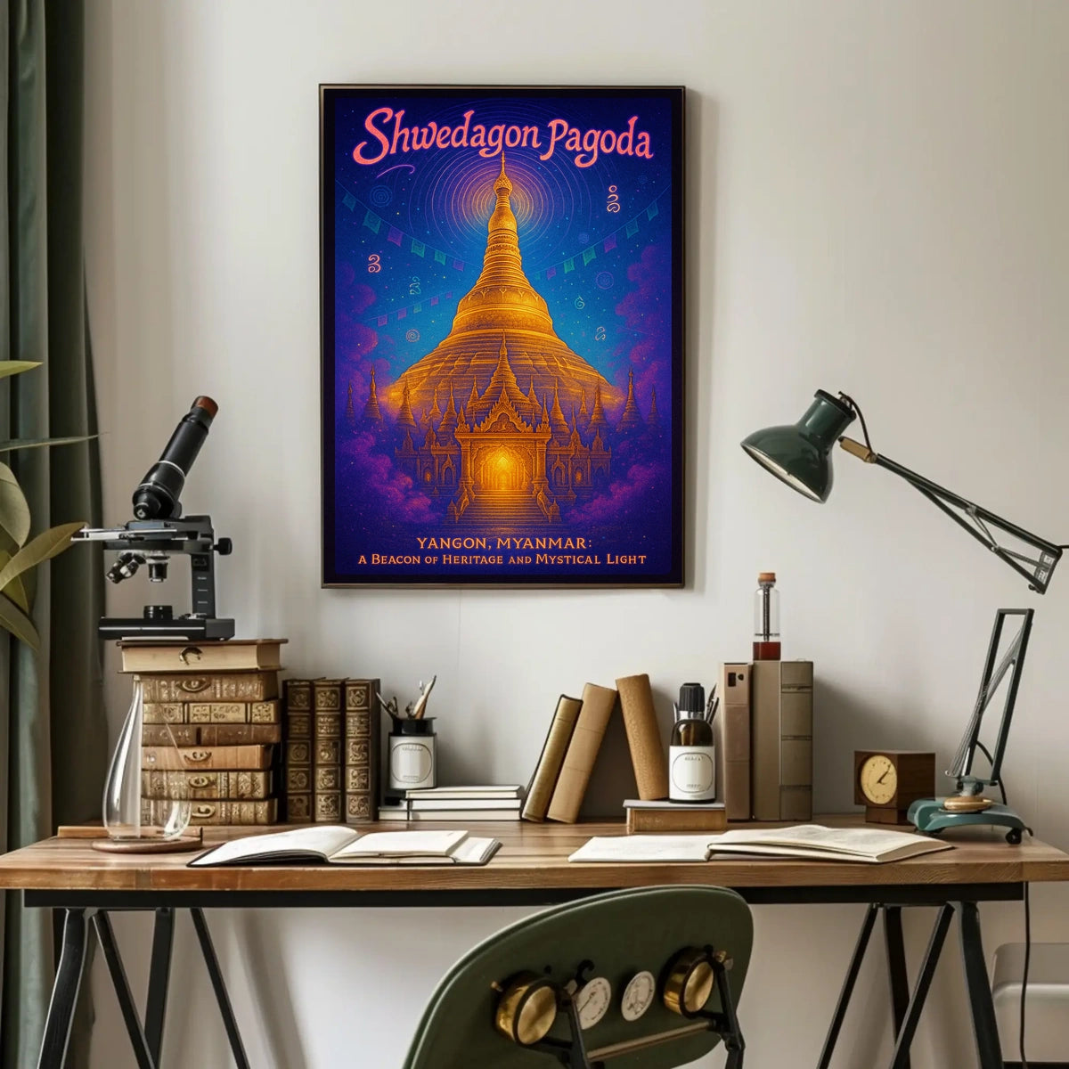 Shwedagon Pagoda A Mystical Landmark Poster