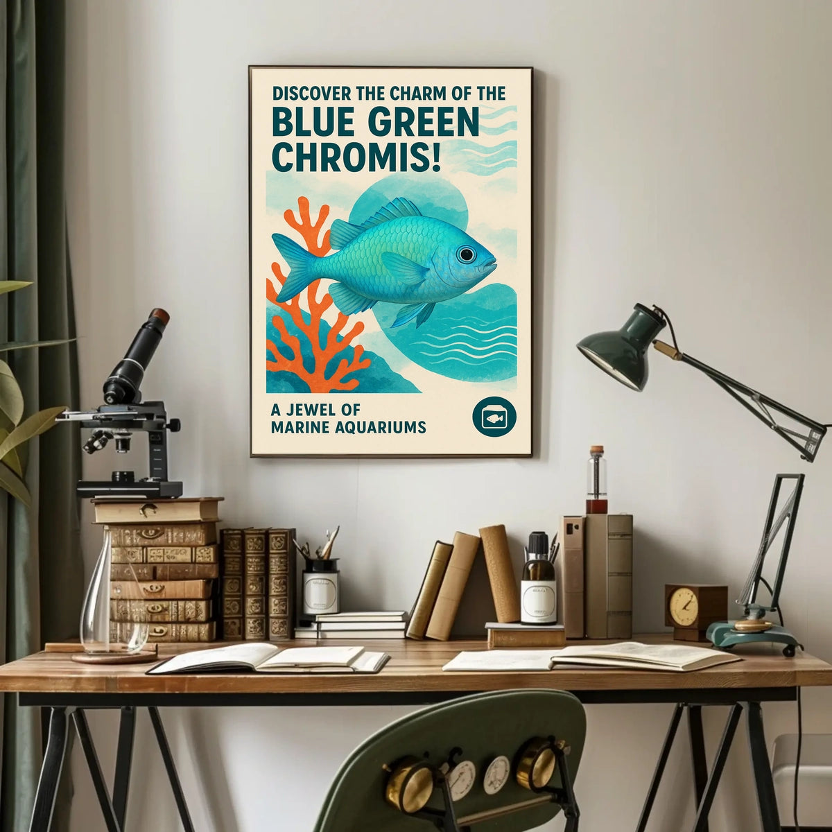 Discover the Charm of the Blue Green Chromis Poster