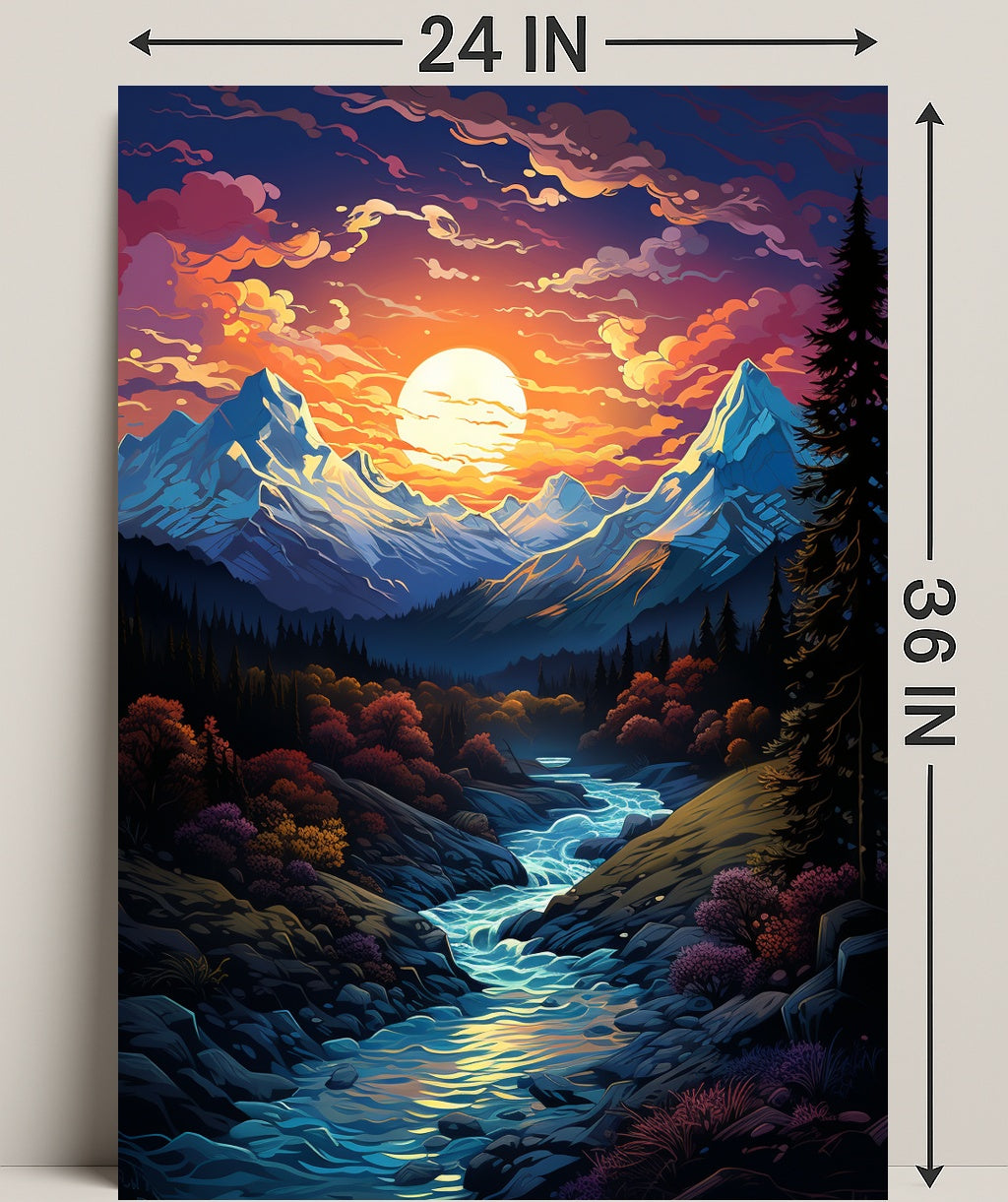 Enchanted Mountain Sunset Poster