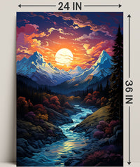 Enchanted Mountain Sunset Poster