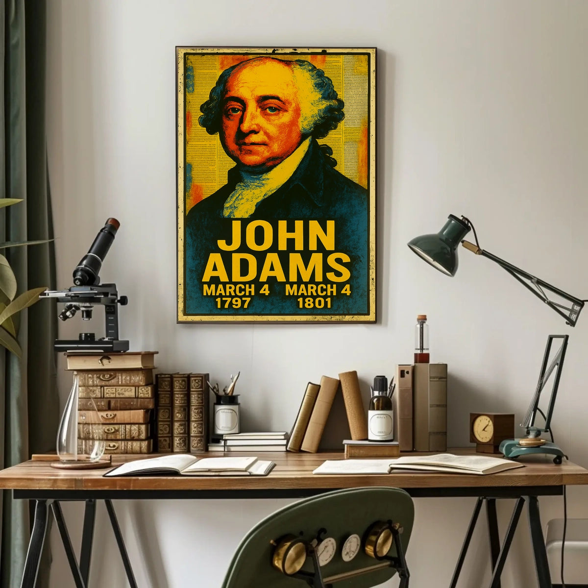 Patriotic Pop Art Historical Figure Bold Portrait American Revolution Tribute Poster