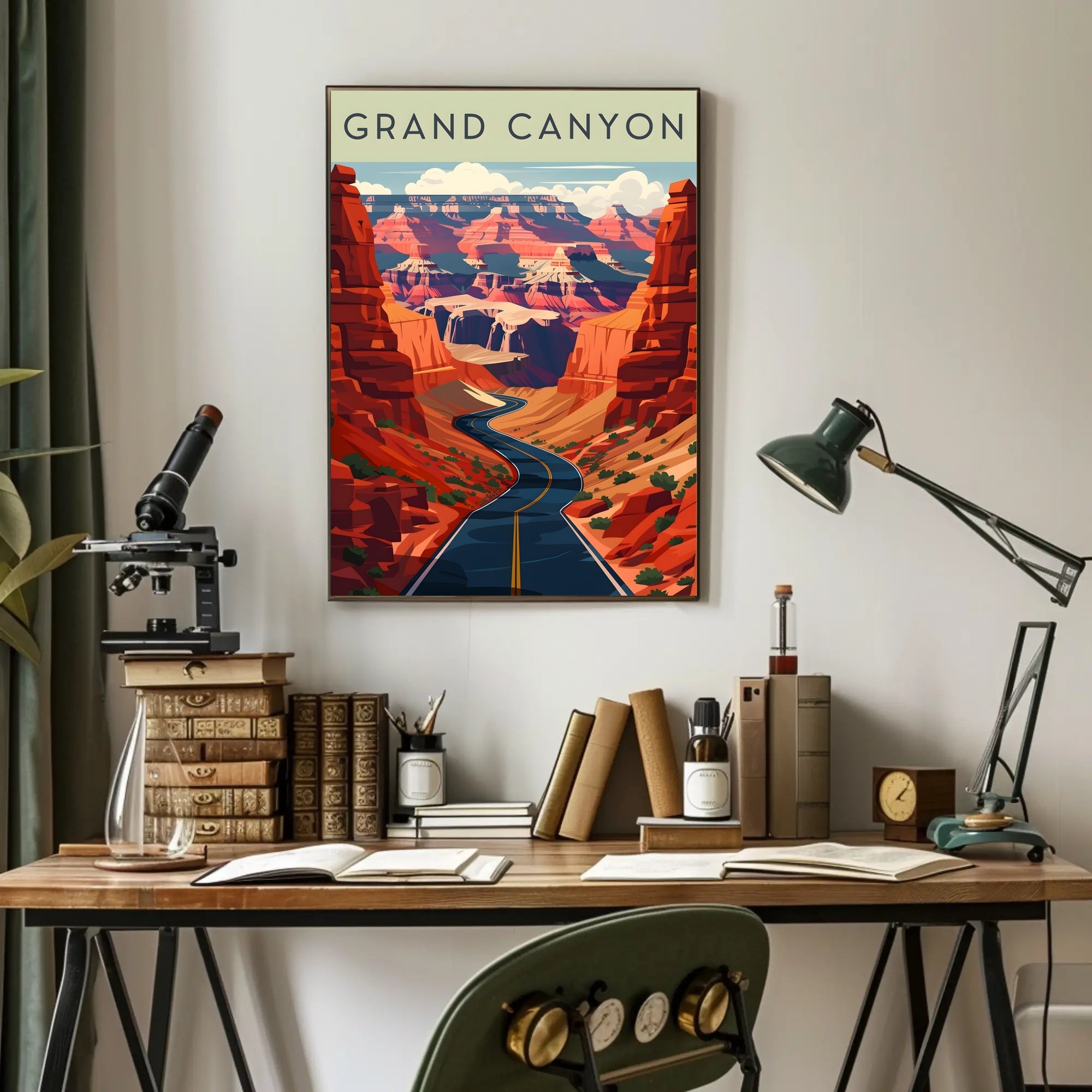 Grand Canyon Scenic Illustration Poster