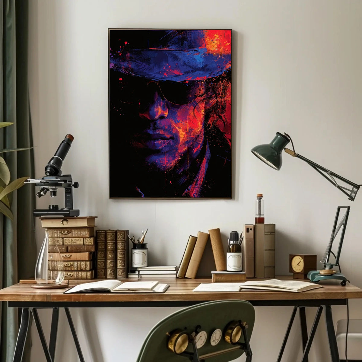 Mystery Noir Abstract Art Poster: Enigmatic Persona