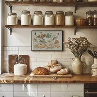 Insect and Foliage Vintage Botanical Illustration Educational Poster