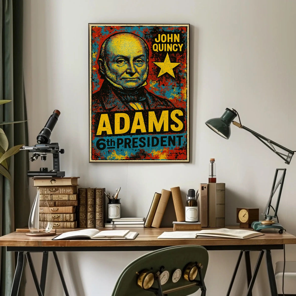 John Quincy Adams 6th President of the United States Graffiti Pop Art Poster