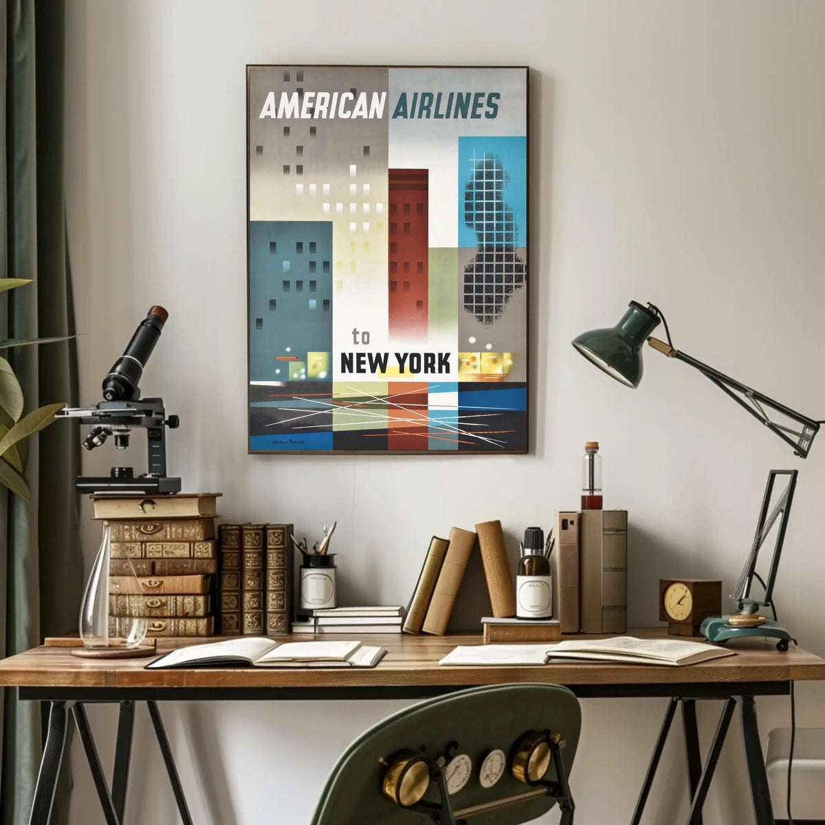 American Airlines New York City Poster Vintage Wall Art