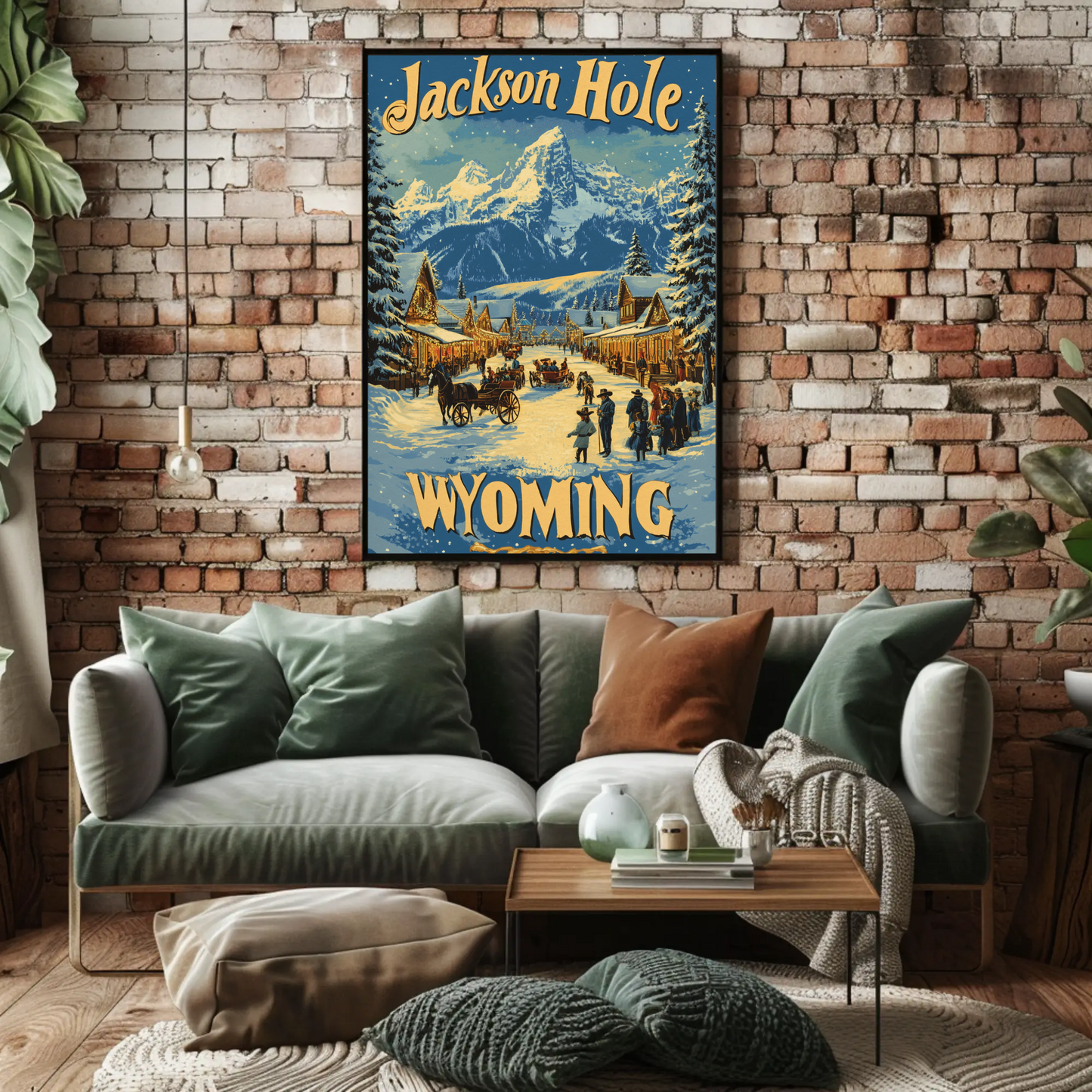 Jackson Hole Wyoming Vintage Poster Winter