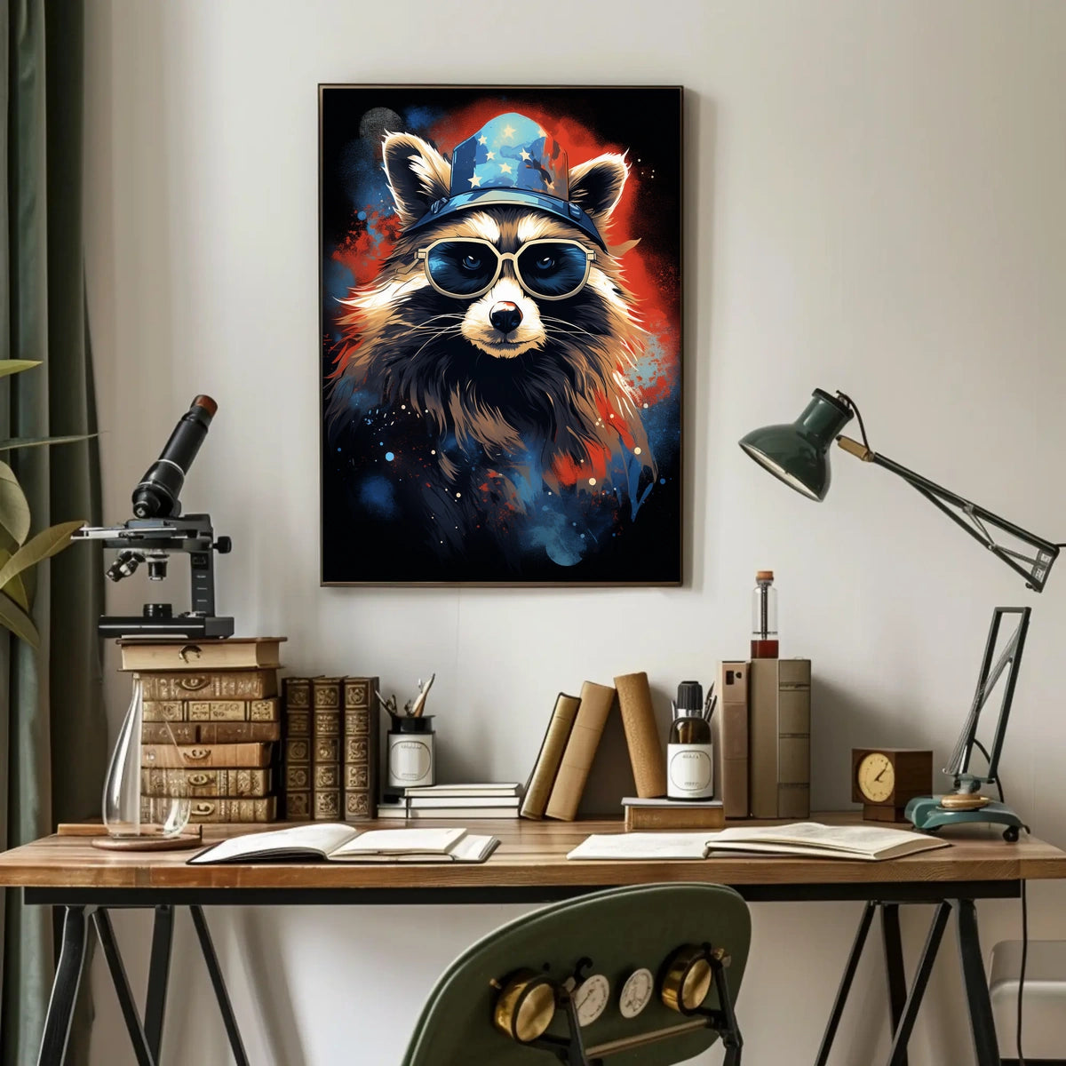 Patriotic Raccoon Poster