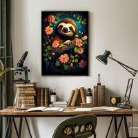 Enchanted Sloth In Bloom Poster