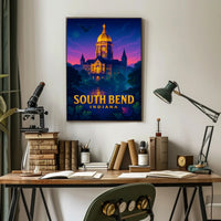 Illuminated Landmark in South Bend Poster