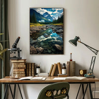 Glacier Tranquil Landscape Poster Travel Wall Art