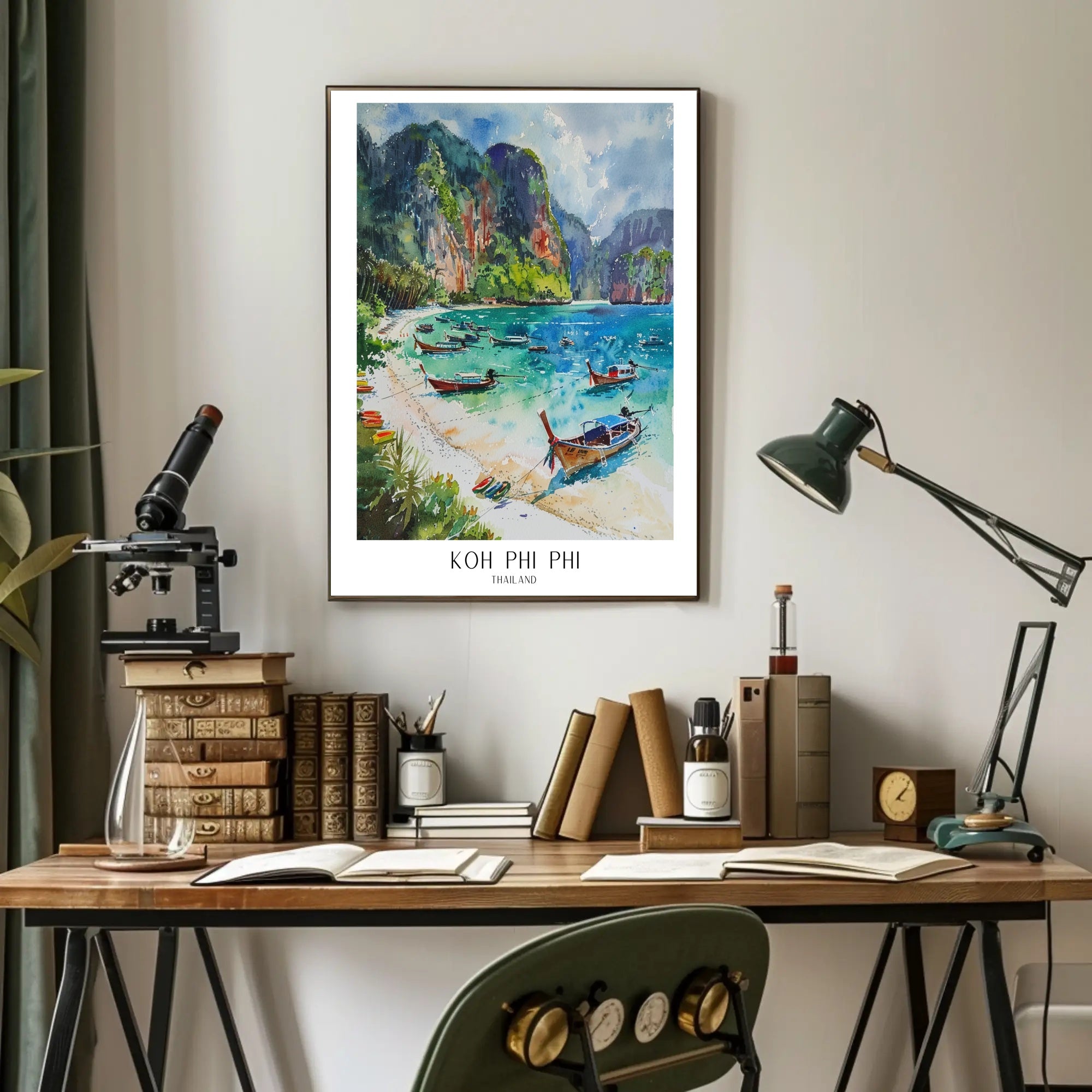 Koh Phi Phi Watercolor Travel Poster PosterGoat
