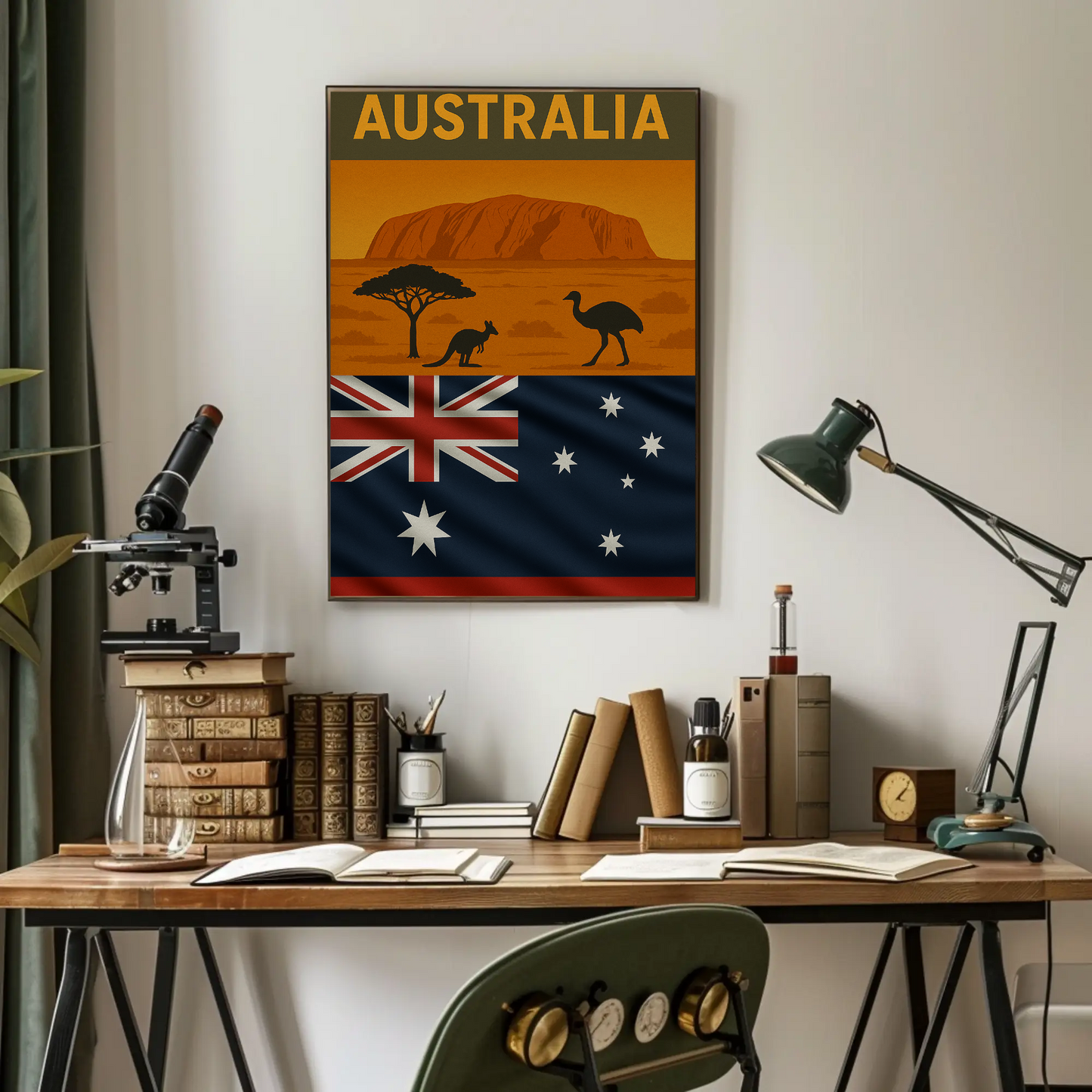 Explore Australia's Iconic Wonders: Uluru Travel Poster