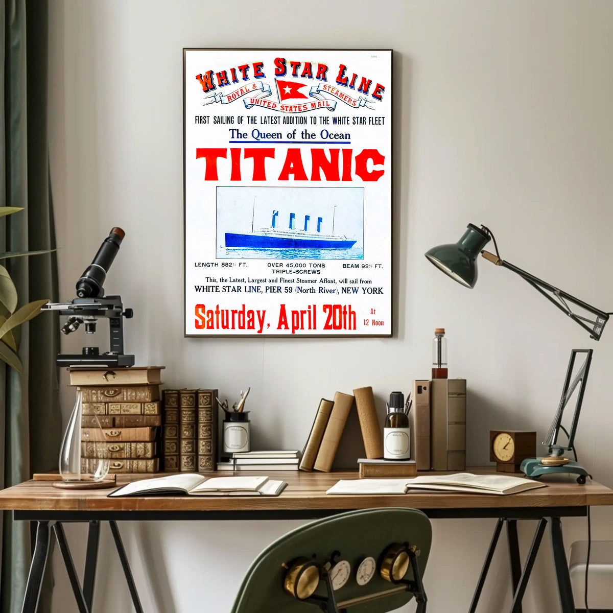 Titanic Grand Inaugural Voyage Poster Vintage Wall Art