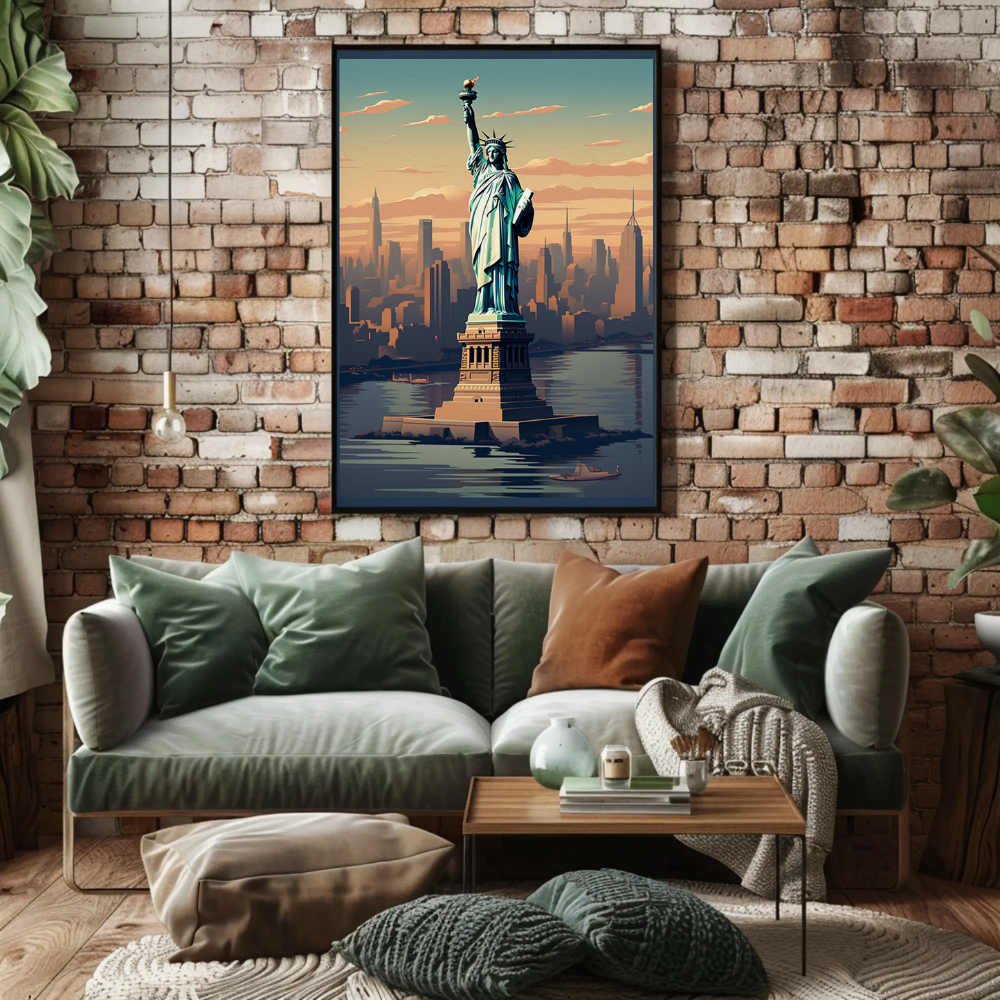 New York Liberty Vintage Travel Poster
