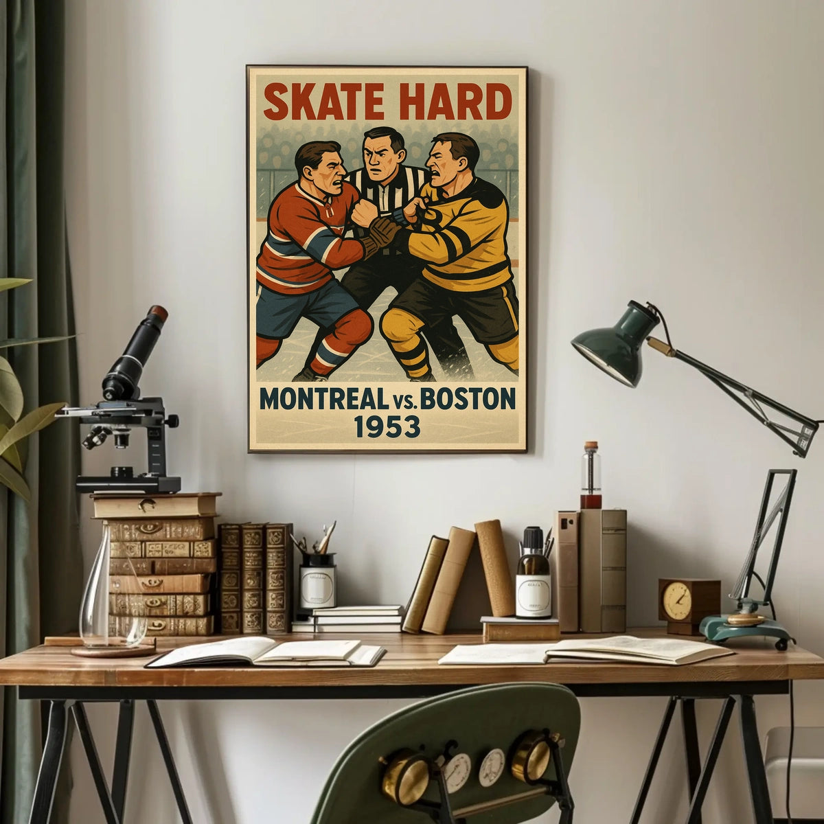 Skate Hard Montreal vs. Boston 1953 Poster