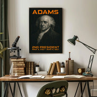 John Adams 2nd President of the United States Techno Schematic Poster