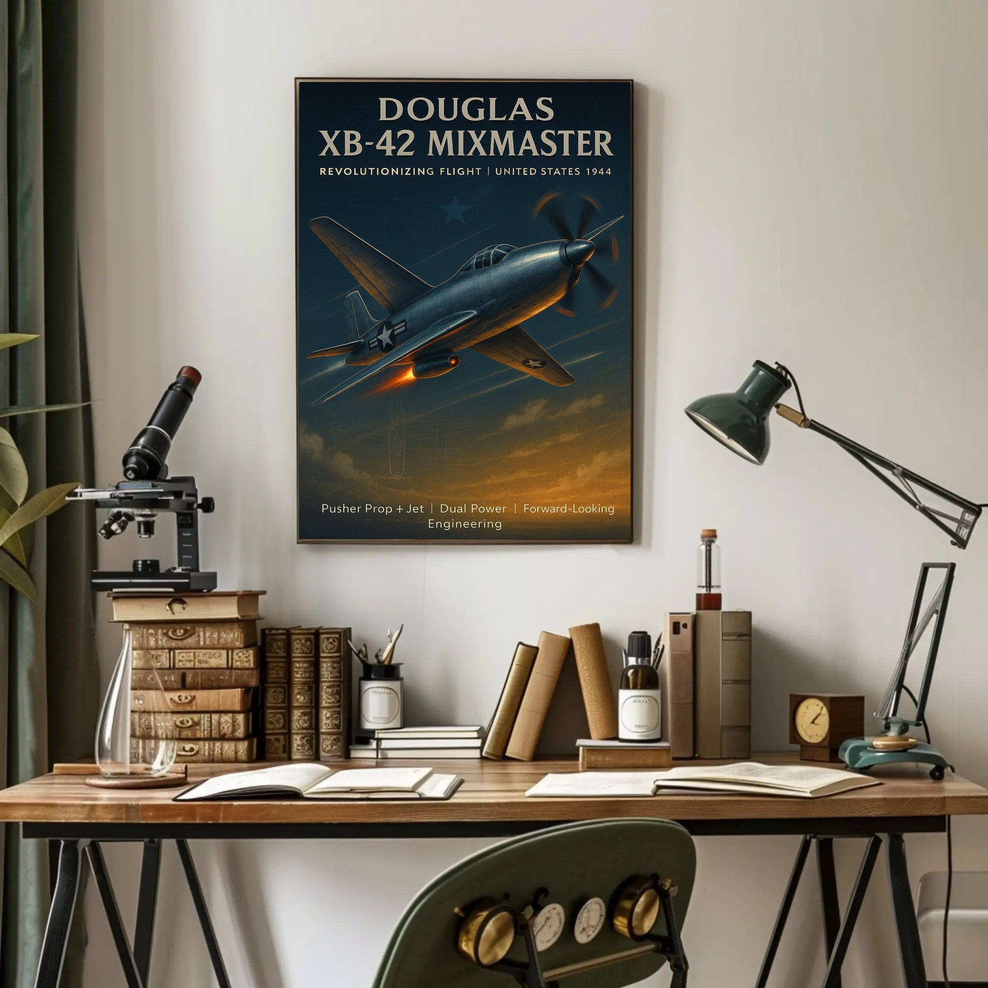 Douglas XB-42 Mixmaster Vintage Aviation Poster