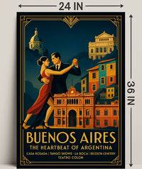 Buenos Aires Vintage Travel Poster Wall Art PosterGoat