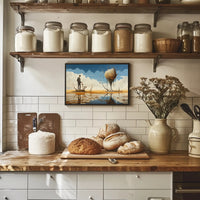 Surreal Dreamscape with Mysterious Island Artistic Poster