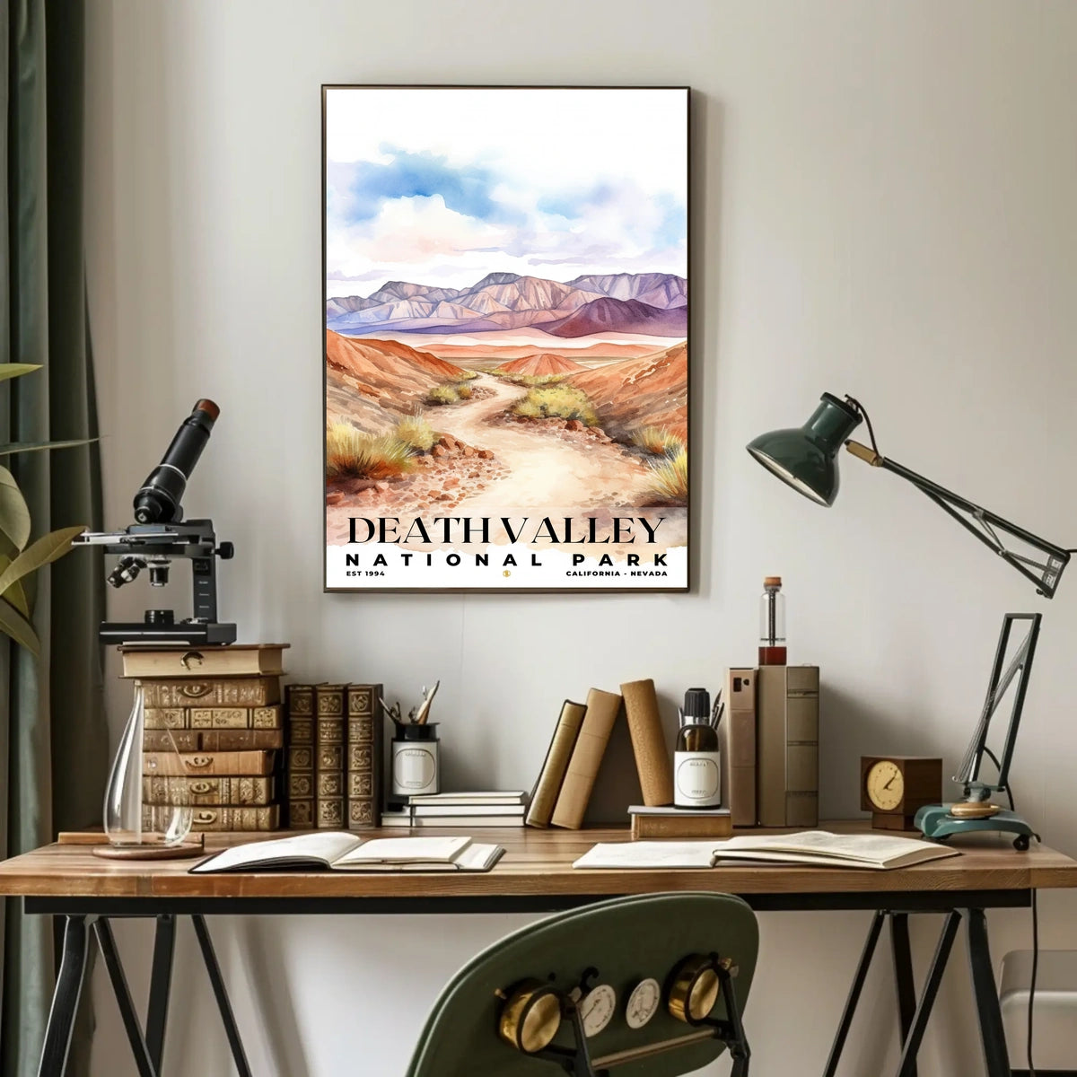 Death Valley Watercolor Wall Art Poster