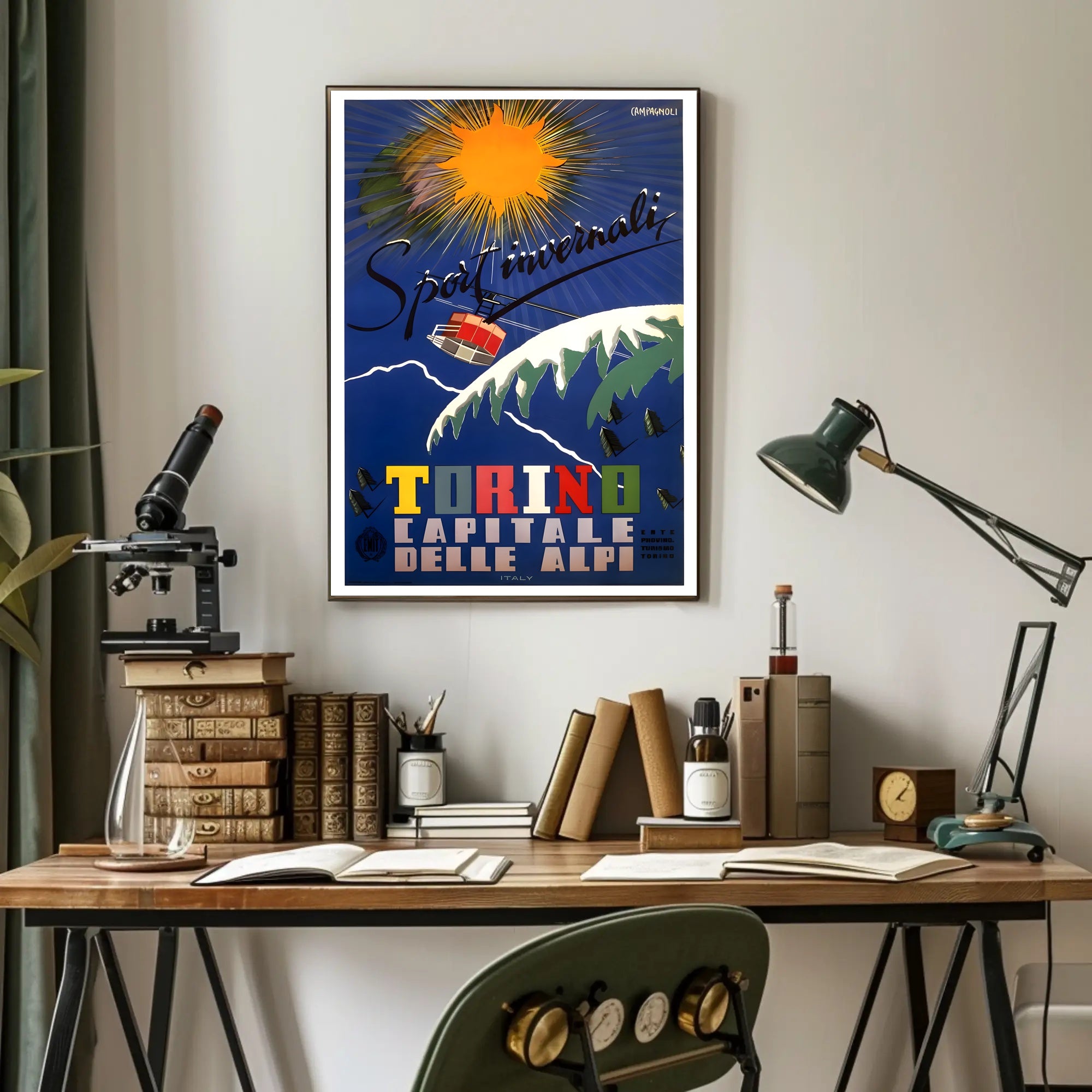 Winter Sports Adventure Travel Poster Turin Italy PosterGoat