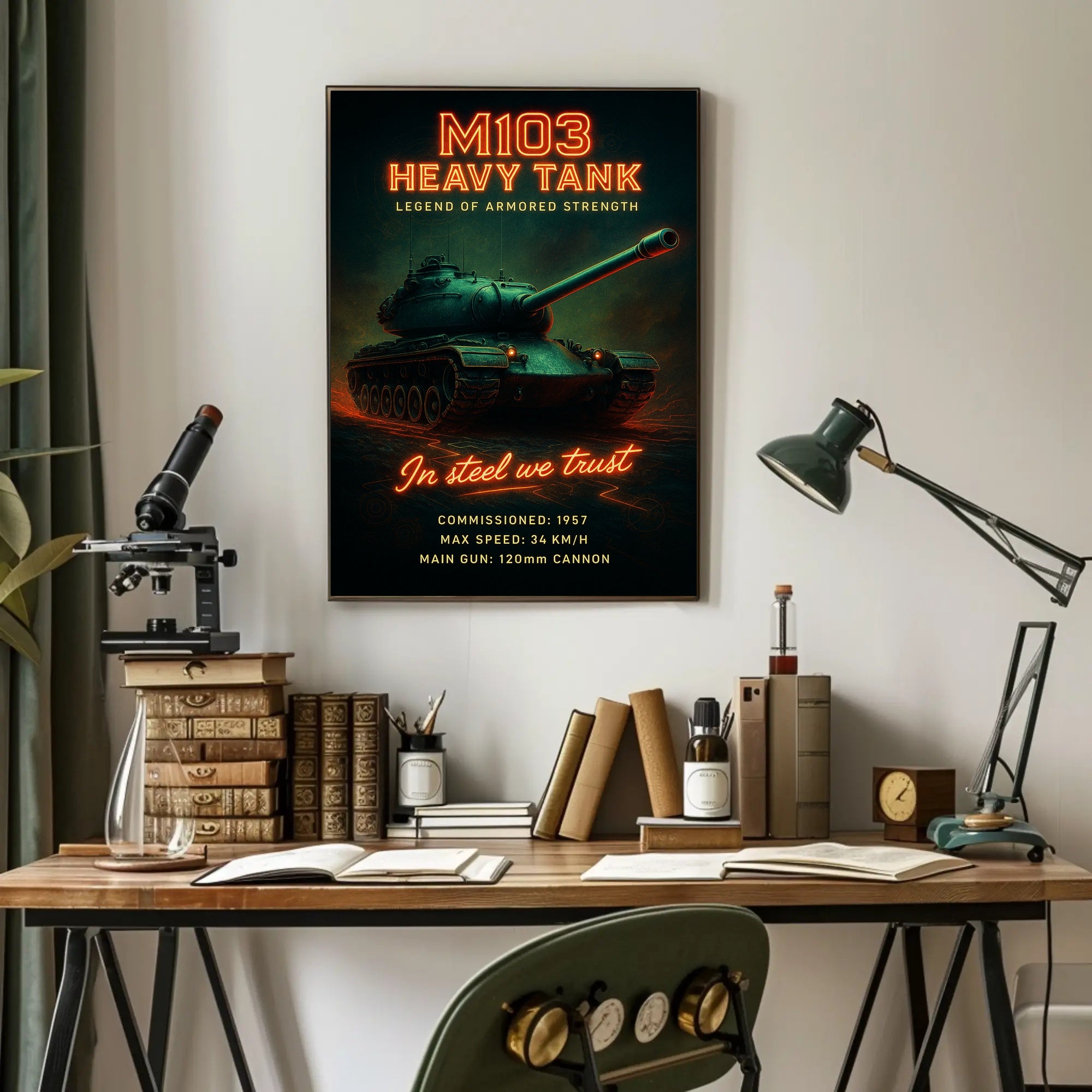 M103 Heavy Tank Legend of Armored Strength Poster PosterGoat