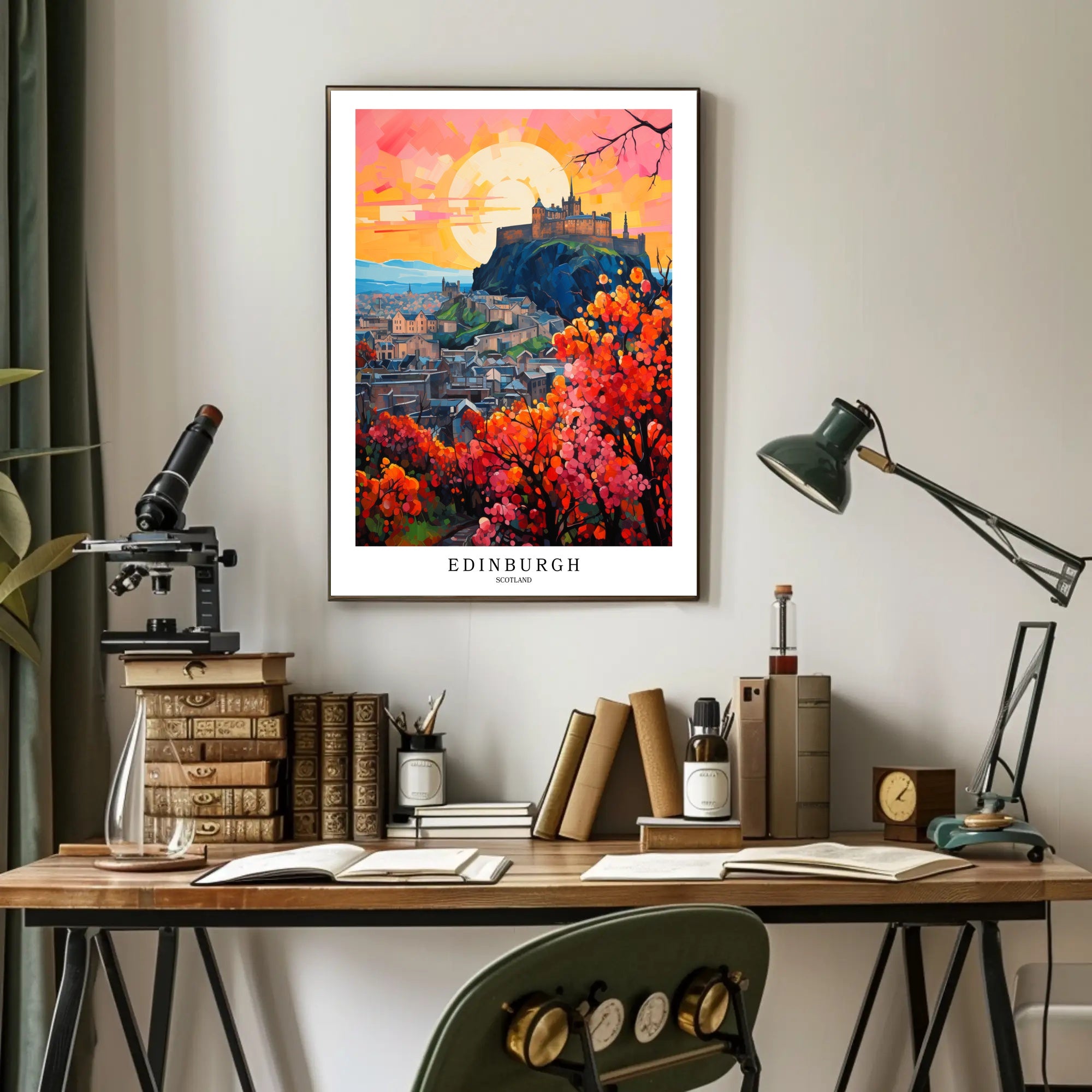Edinburgh Castle Autumn Scene Travel Poster PosterGoat