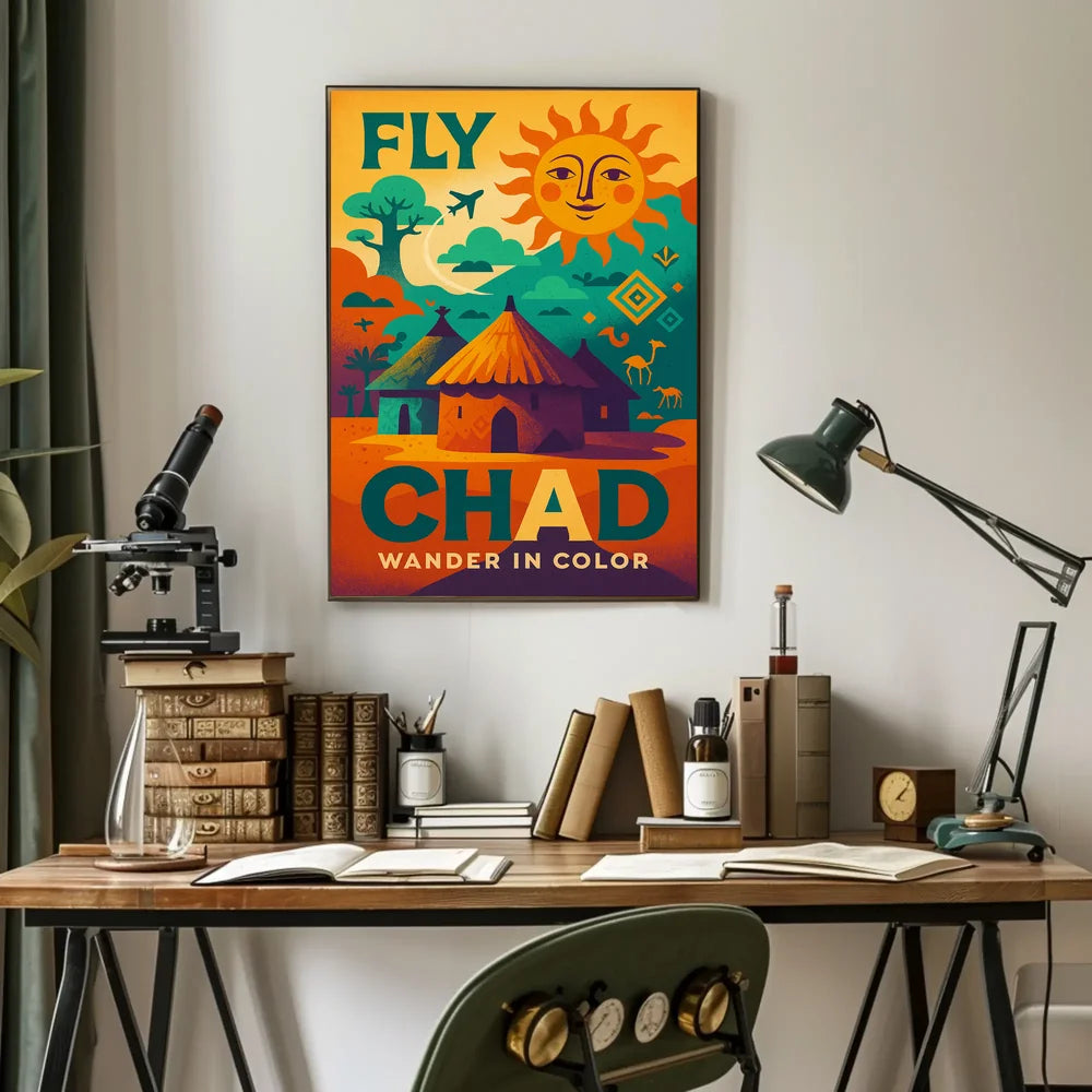 Chad Adventure Retro Travel Poster PosterGoat