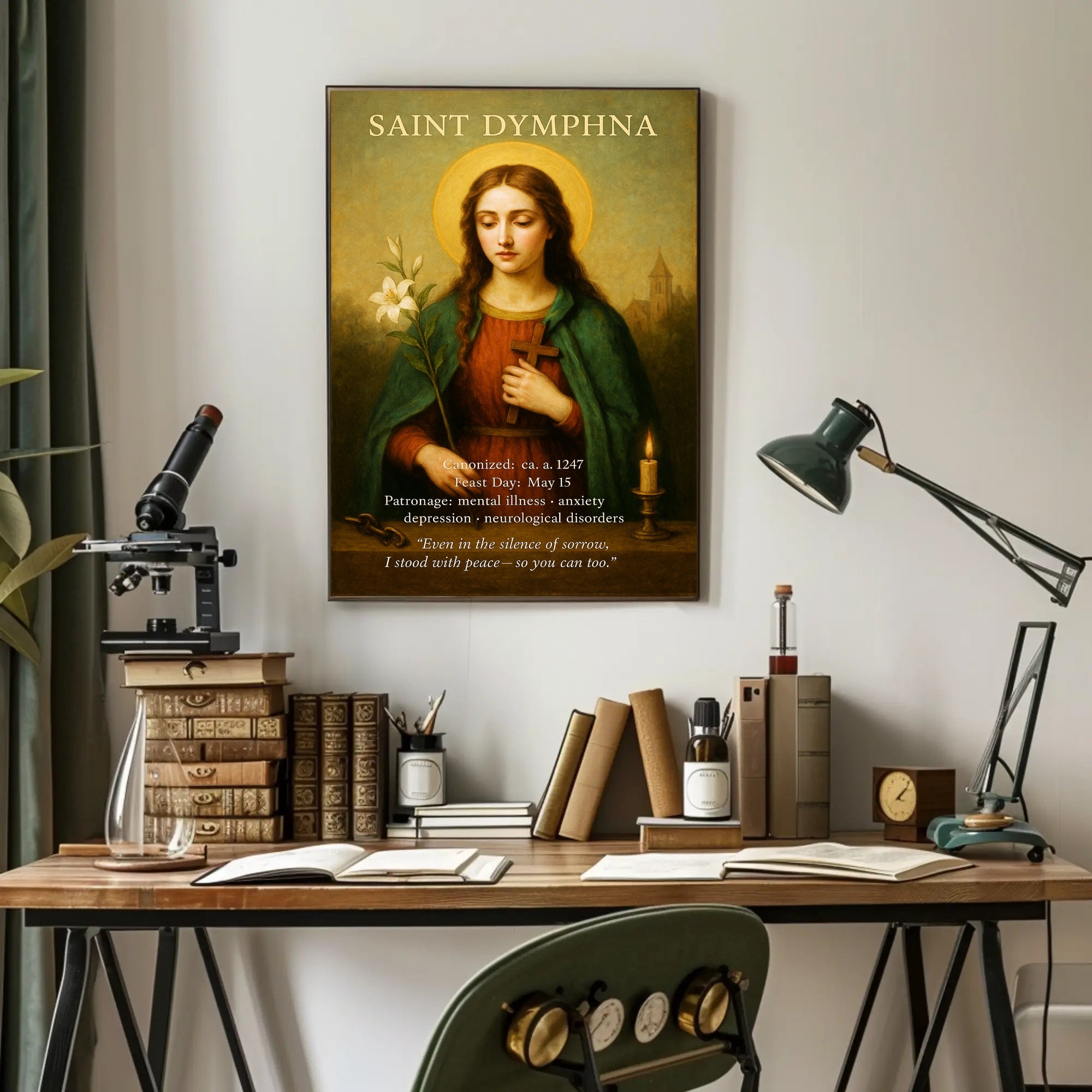 Saint Dymphna Patron of Mental Illness Poster PosterGoat